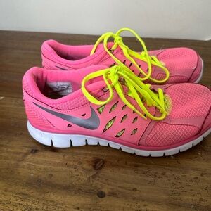 Girls Kids Youth Nike Flex Pink Volt Deadstock Sneakers Shoes Size 6Y